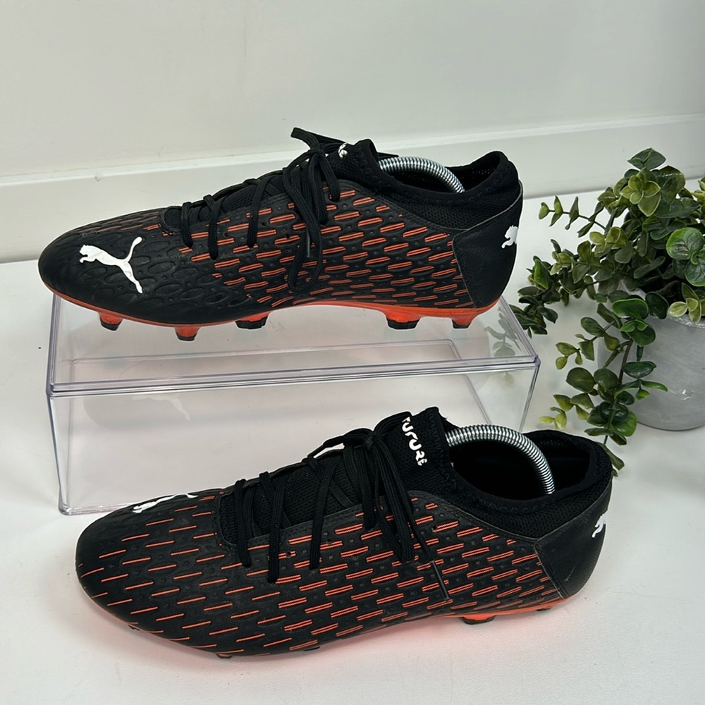 PUMA Men's Future 6.4 MG Soccer Football Shoes Cleats Orange Black Size 11.5